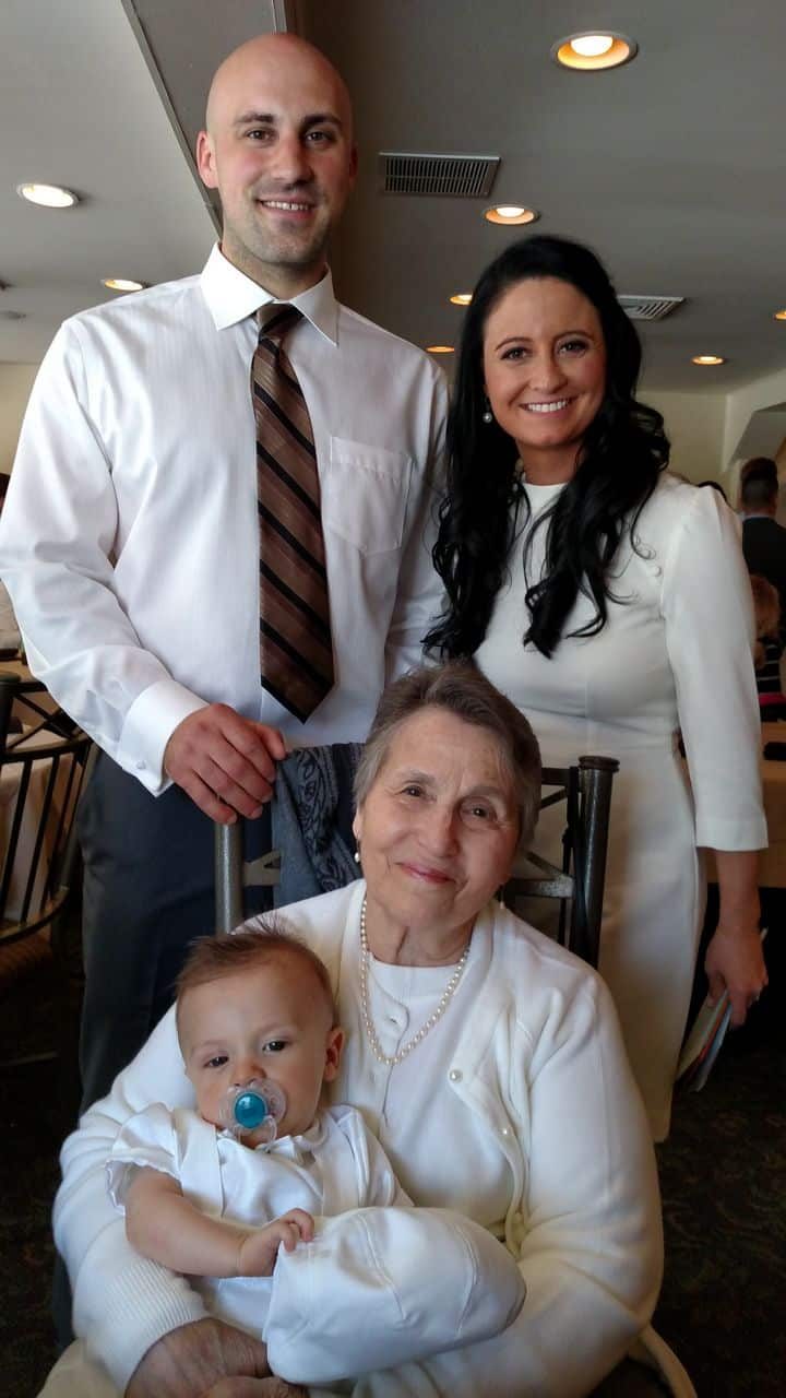 The Pirone Family Jewel 6 mom at leos christening
