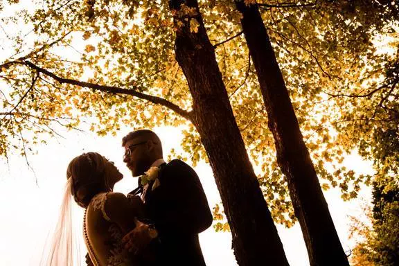 What is a Boutique Poconos Resort? 9 Wedding couple posing outdoors